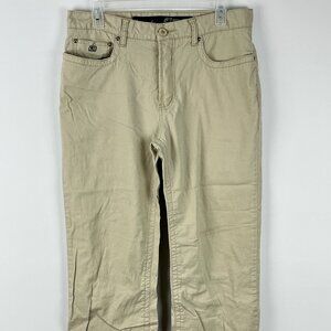 Point Zero Chino Pants Size 33 Inseam 30 Rise 10 Beige 5 Pocket Linen Cotton